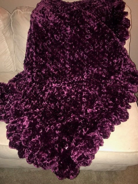 Velvet Crochet Blanket/Afghan