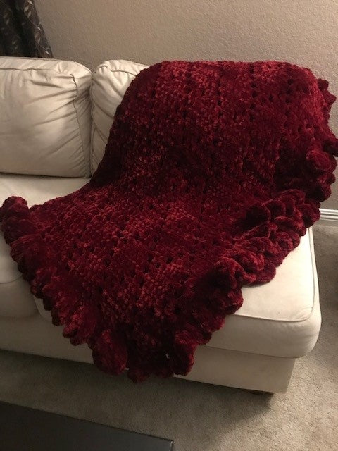 Velvet Crochet Blanket/Afghan