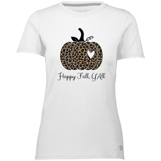 Black and Brown Leopard Hearth Pumpkin T-Shirt 64STTX Ladies’ Essential Dri-Power Tee