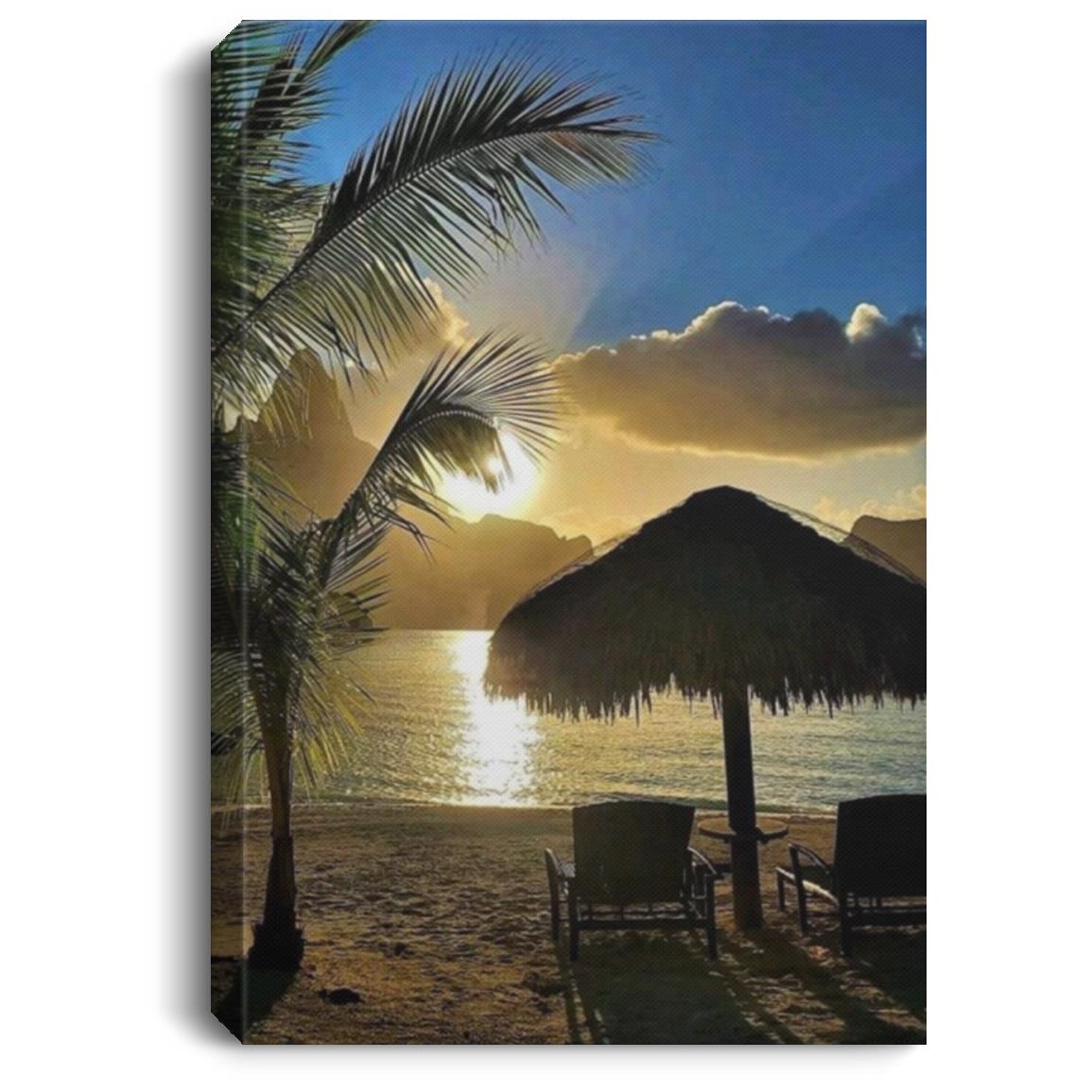 Beachsunrise CANPO75 Portrait Canvas .75in Frame